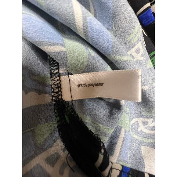 Eloquii Women’s Size 14 Blouse Green Blue Abstract Print Long Sleeve - Picture 5 of 8